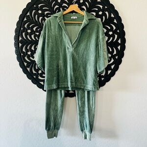 LA Made Green French Terry Lounge Set